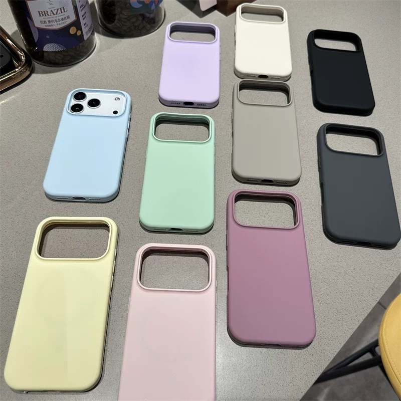 KIT 3/5 PC CAPA CASE SILICONE FAMOSO COM VELUDADO DENTRO ALTA QUALIDADE PARA IPHONE 17 PRO MAX 17 16 15 14 13 12 11-X