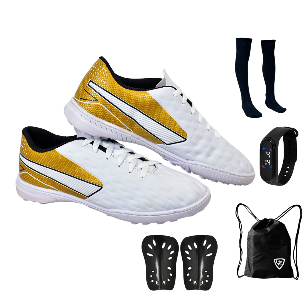 Chuteira Society Impactor Adulto Original Uzze Sport +  Meião Relógio Caneleira Mochila em Oferta na Shopee