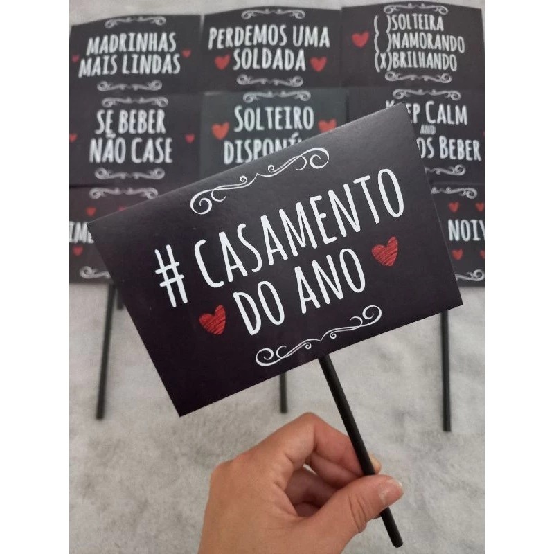 10 Plaquinhas Festa de Casamento para Foto Divertidas Time Noiva Time Noivo