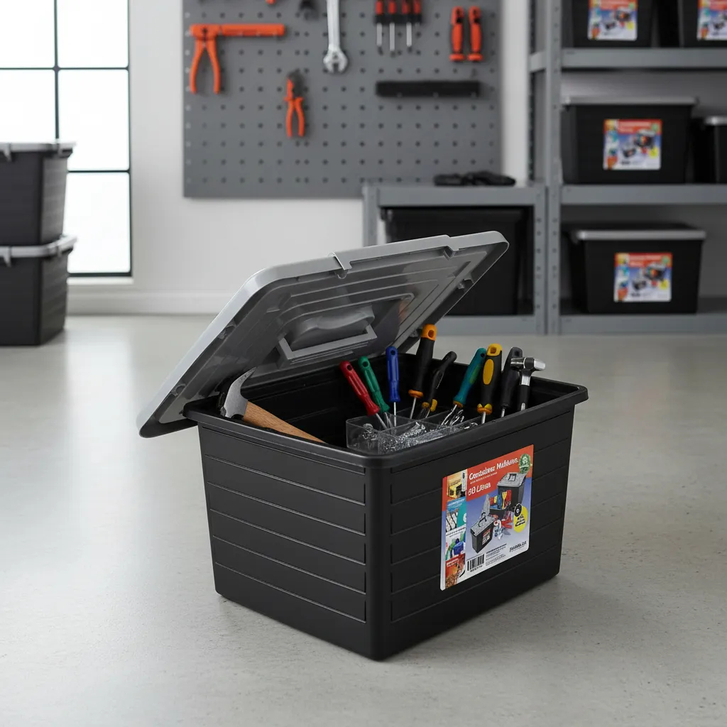 Kit 2 Caixas Organizadoras Container de Armazenamento Com Rodas 30 Litros Travas e Tampa