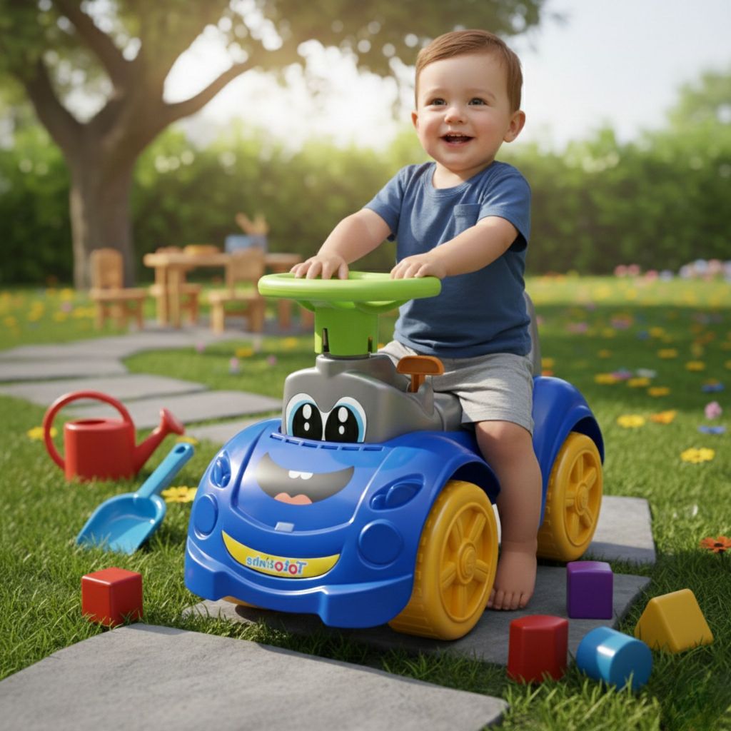 Totokinha Infantil Menino Azul com buzina, chave e peças