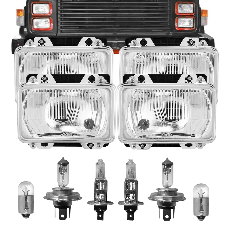 Kit Faróis com Lâmpada Mb 1113 1313 1513 2013 Cara Preta em Oferta na Shopee