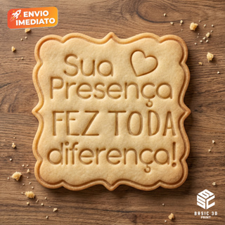 Cortador e marcador de biscoitos Sua Presença Fez Toda Diferença Amanteigado 6,5cm Molde Biscoito em Oferta na Shopee
