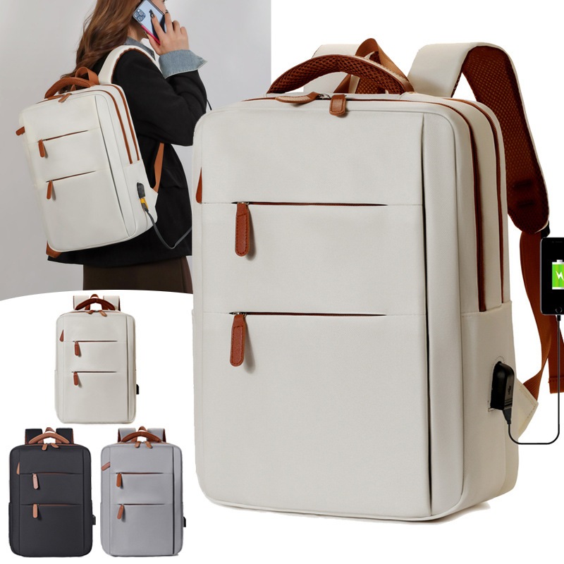 Xaviera Mochila Feminina e masculina para Notebook 15.6” Antifurto com USB Design Minimalista