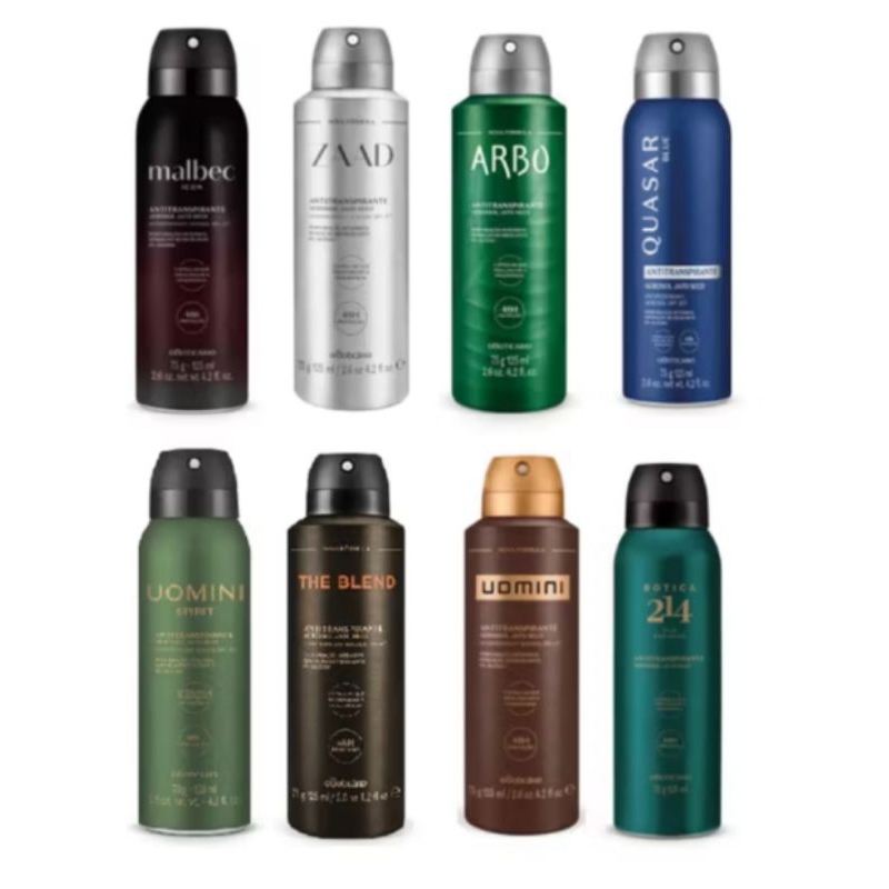 Antitranspirante Roll-on e Aerosol Malbec Quasar Portinari