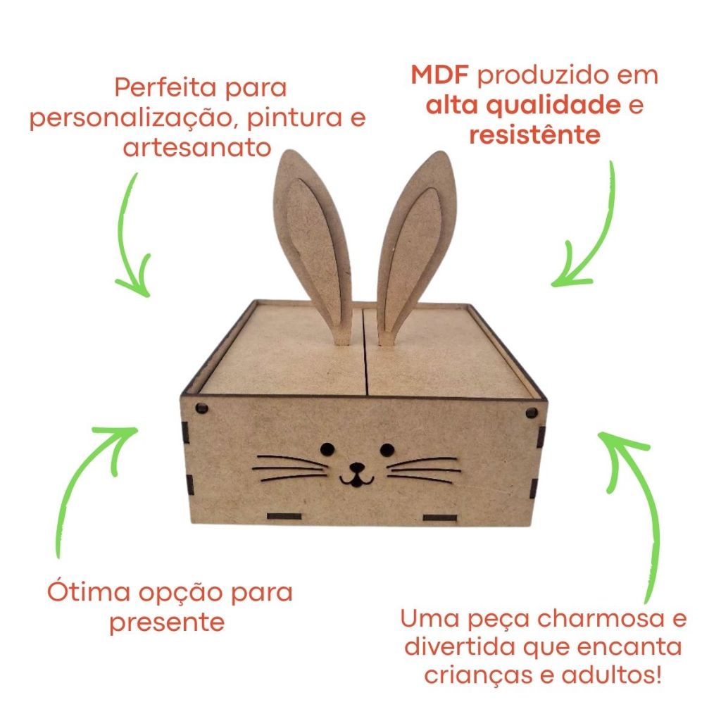 Caixa Porta Bombom Coelho Tema Páscoa Criativa Decorativa Ideal Para Presentes Surpresas Encantador