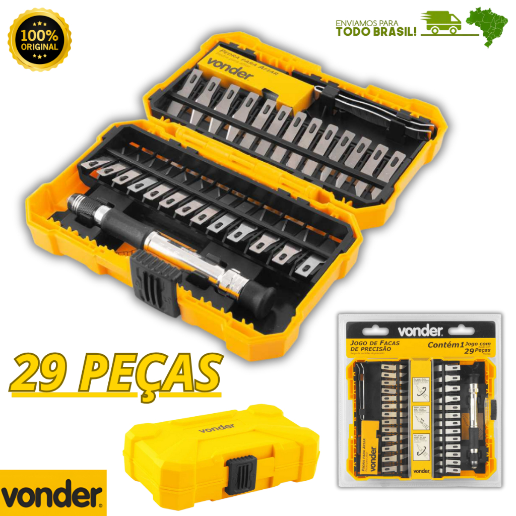Jogo De Facas De Precisão Com 29 Peças Vonder Profissional Para Corte Detalhado Oferta Premium