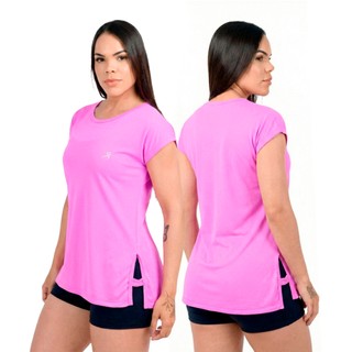 Blusa Fitness Feminina DryFit Poliamida Esportiva Manga Curta Leve E Confortável