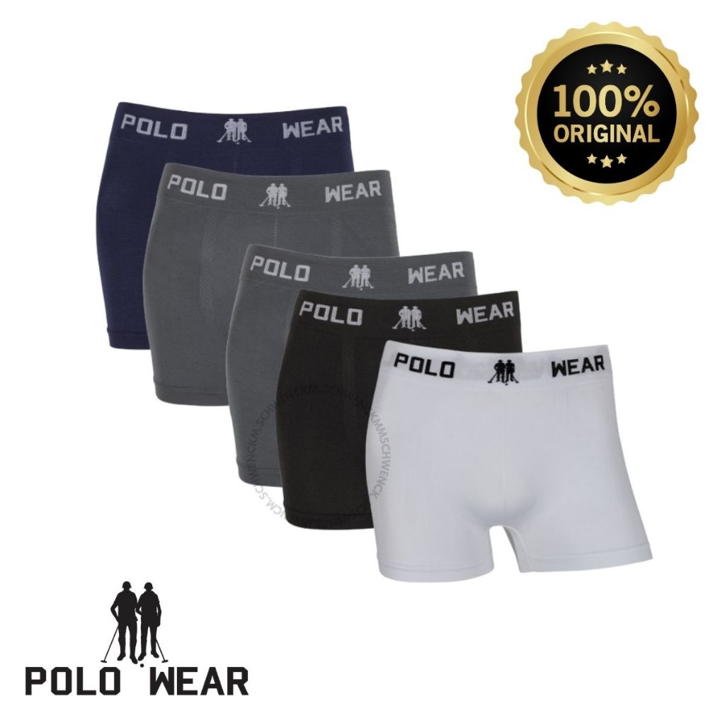 Kit 5 ou 10 Cuecas Boxer Polo Wear Masculina Microfibra Sem Costura Leve Elástico Macia Respirável