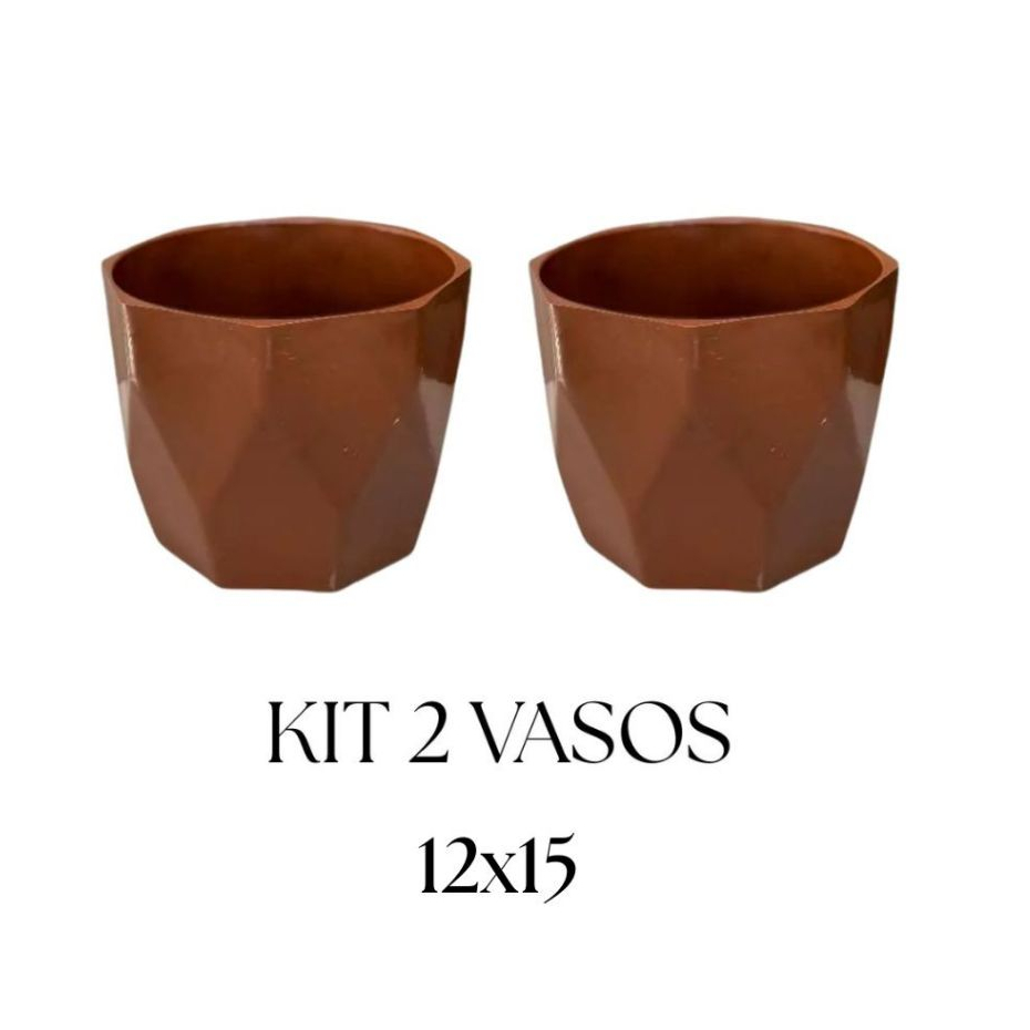 Kit 2 Vasos Cachepô Médio Facetado N3 Decorativo para Plantas e Flores ideal para Centro de mesa casa sala cozinha em Oferta na Shopee