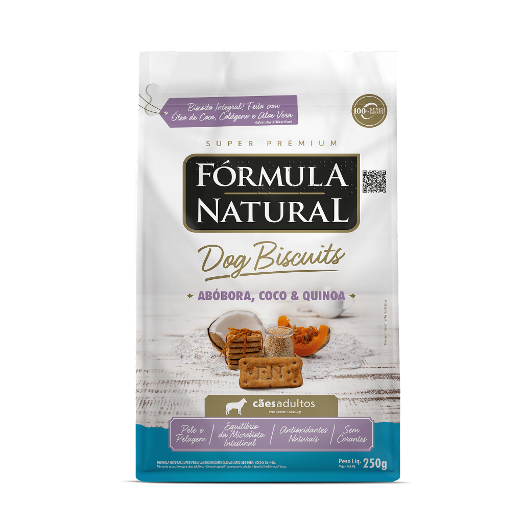 Biscoito para Cães Fórmula Natural Abóbora Coco Quinoa 250 g em Oferta na Shopee