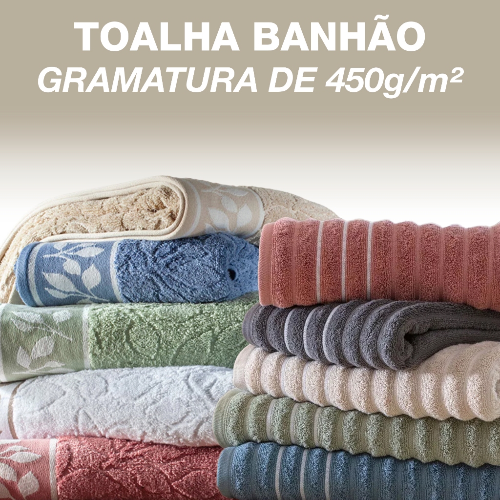 Toalha Banhão 100% Algodão 450g/m Alta Gramatura Toque Macio Felpuda Excelente Absorção Corttex em Oferta na Shopee