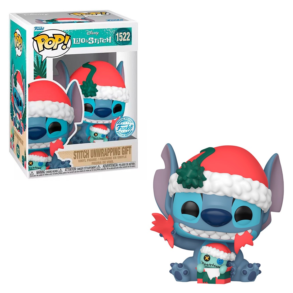 FUNKO POP DISNEY LILO & STITCH - STITCH UNWRAPPING GIFT 1522 NOVO ORIGINAL