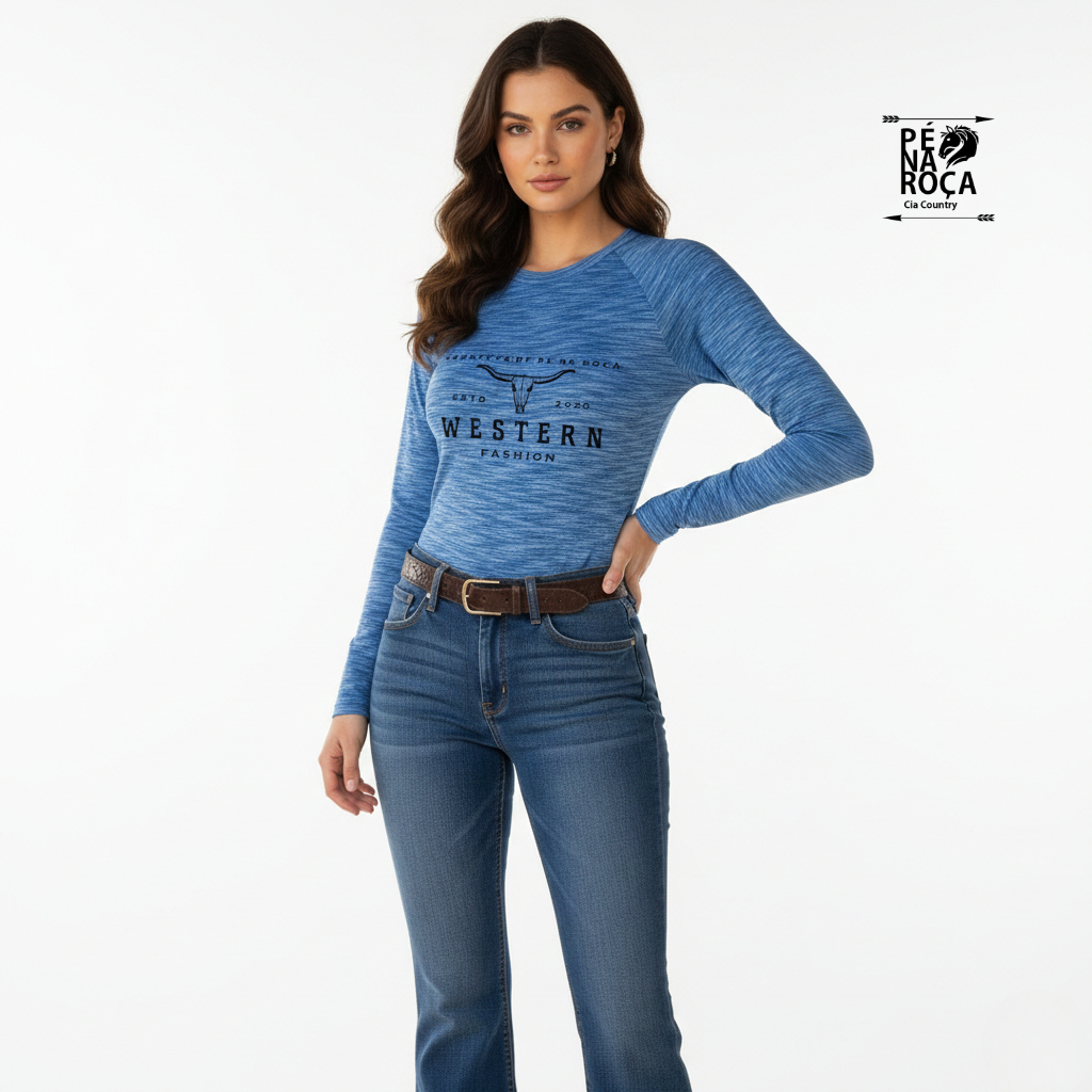 Body UV MANGA LONGA MESCLA com proteção solar várias cores cavalgada rodeio  PNR704