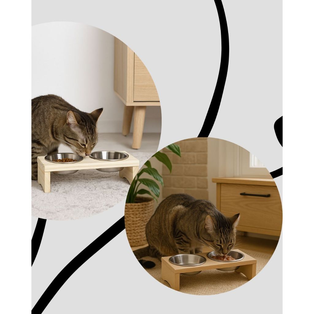 Comedouro Bebedouro Duplo Pet 2 Tigelas Inox 200ml Cachorro e Gato