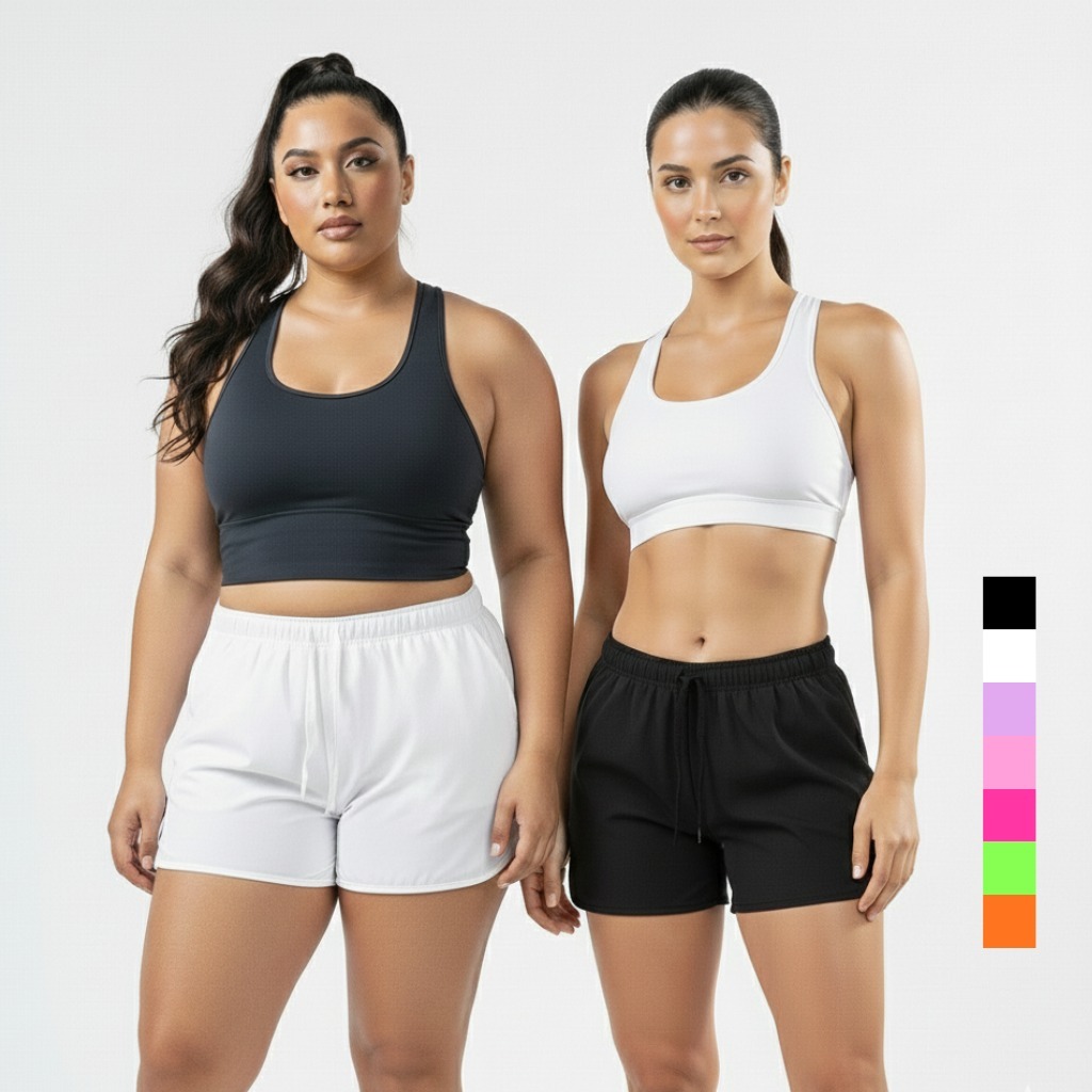 Kit Short Tactel Plus Size 2 Unidades Short Microfibra Soltinho Confortavel,  Saída de Praia