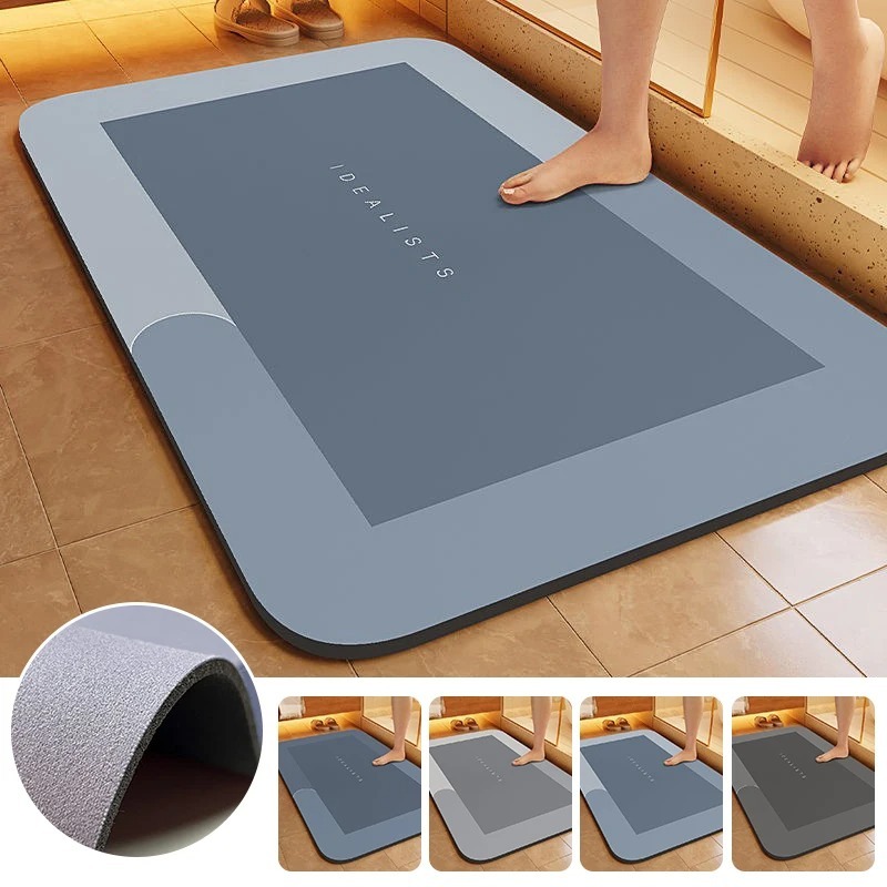 Tapete para Banheiro de Secagem Rápida Super Absorvente  Ideal para Chuveiro Cozinha e Varanda 40x60