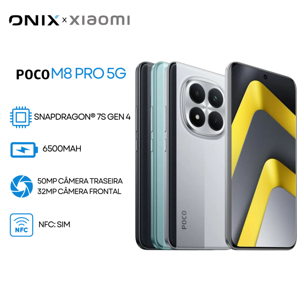 Xiaomi Poco M8 PRO 5G, Versão Global, Câmera 50MP, 256/8GB RAM, 512/12GB RAM Snapdragon® 7s Gen 4