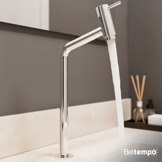 Torneira Banheiro Lavabo Bica Alta Bancada Inox Link 45° Beltempo em Oferta na Shopee