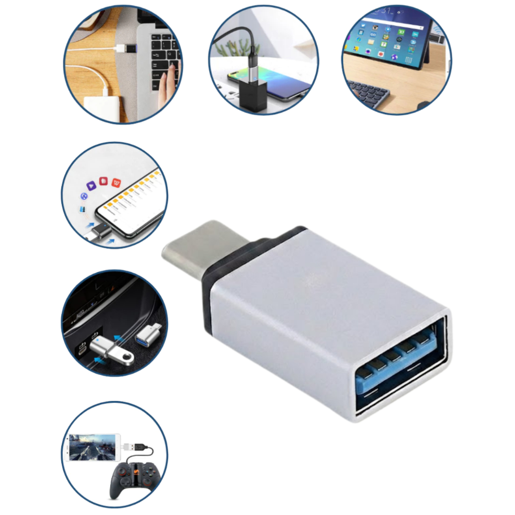 Adaptador OTG USB C Tipo C 3.0 Fêmea Para Pendrive Mouse Teclado Celular Smartphone