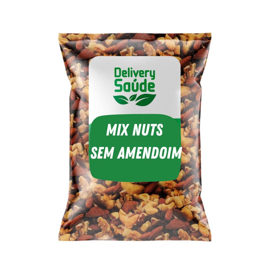 Mix de Nuts Sem Amendoim Castanhas do Pará/Caju/Amêndoas Cruas/Nozes/Uva Passas/Goji Berry 500g/1Kg