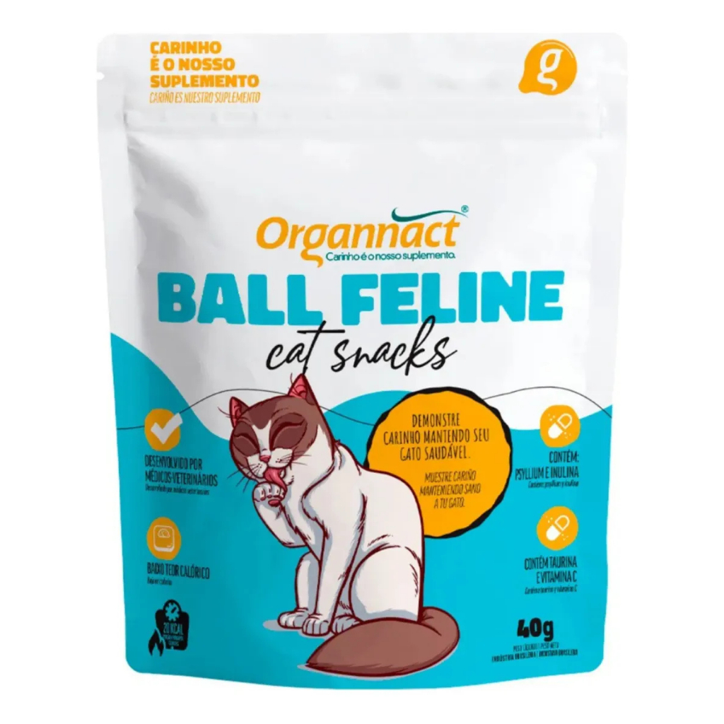 Suplemento Ball Feline Cat Snacks 40g Organnact