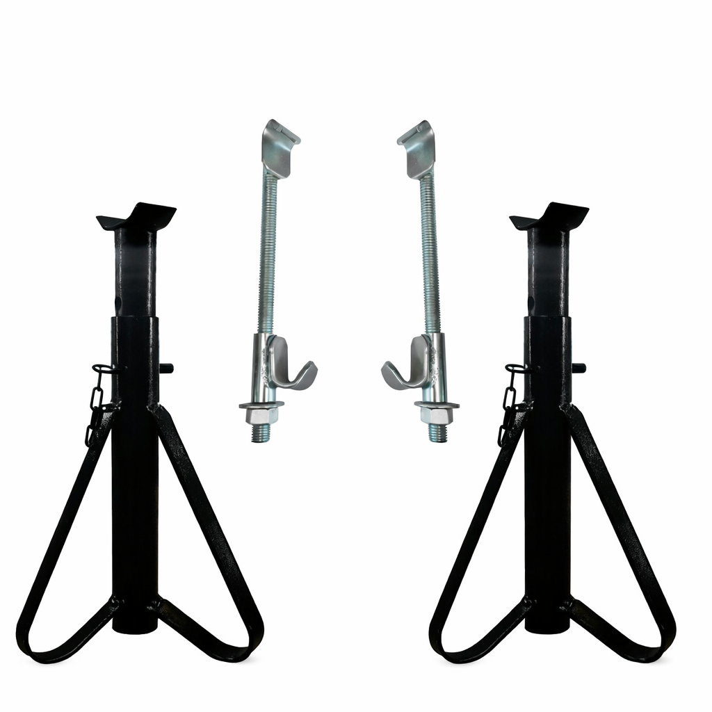 Encolhedor de molas 1 garra universal + 2 Cavalete automotivo tripé preto