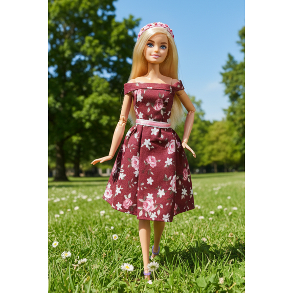 Roupa para boneca Vestido Floral – Princesa Criativa em Oferta na Shopee