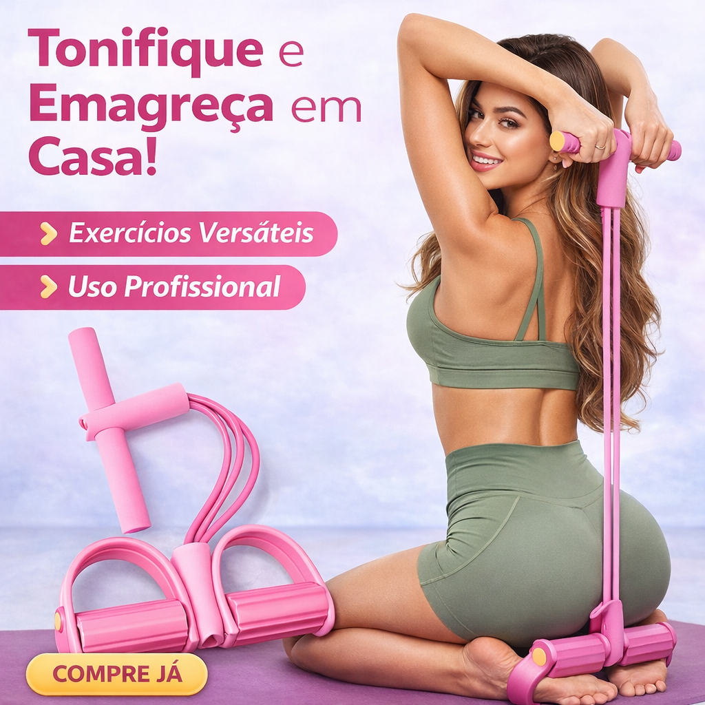 Elástico Extensor De Exercícios Pull Reducer 4 Tubos Academia Em Casa Musculação E Perda De Peso