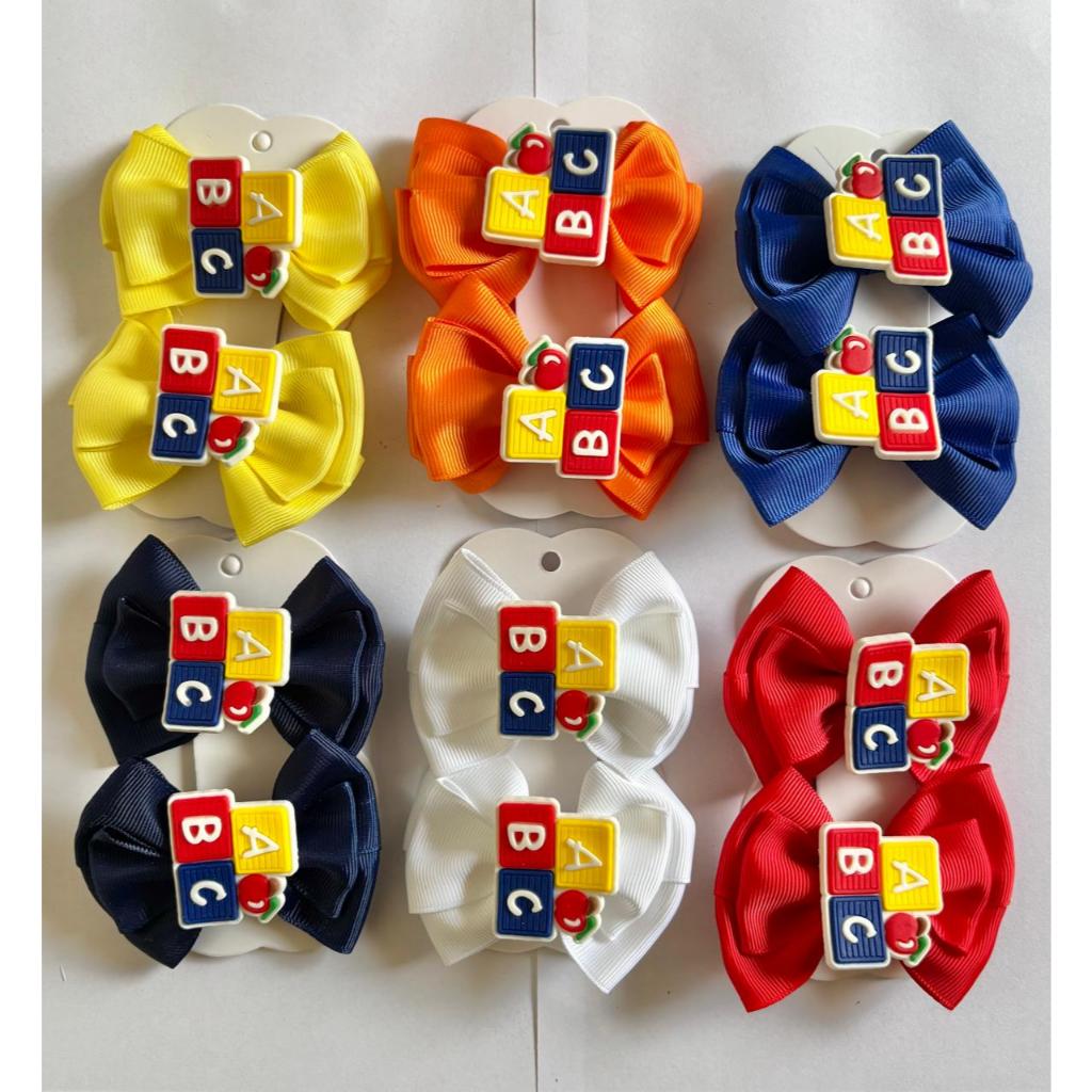 Kit Escolar Laços Infantis ABC – Presilha Boutique Colorida para Meninas | Volta às Aulas em Oferta na Shopee