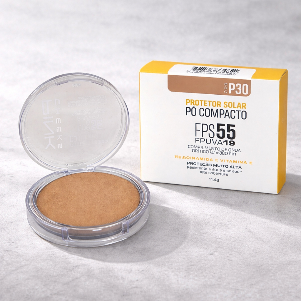 Pó Compacto com Proteção Solar FPS 55 Pink Cheeks P30