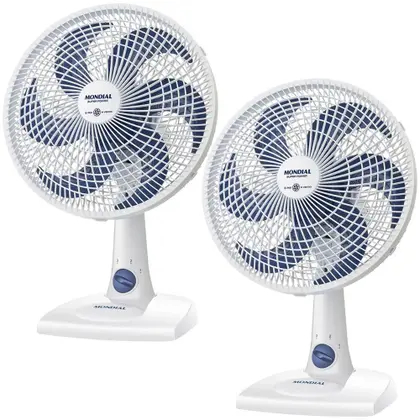 Kit com 2 Ventiladores de Mesa Mondial Super Power 30cm – 6 Pás, 3 Velocidades (VSP-30-W) em Oferta na Shopee