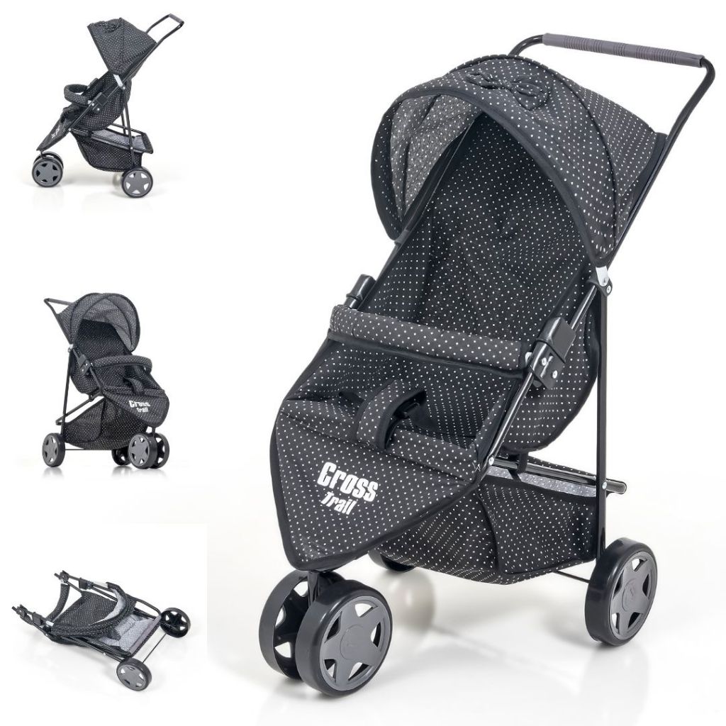 Carrinho de Boneca realista 3 rodas preto em Oferta na Shopee
