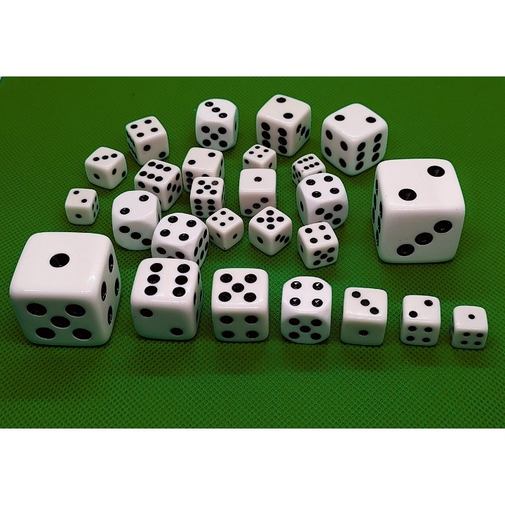 Dados Branco com 06 Lados - Varios Tamanhos - Euclides Jordão