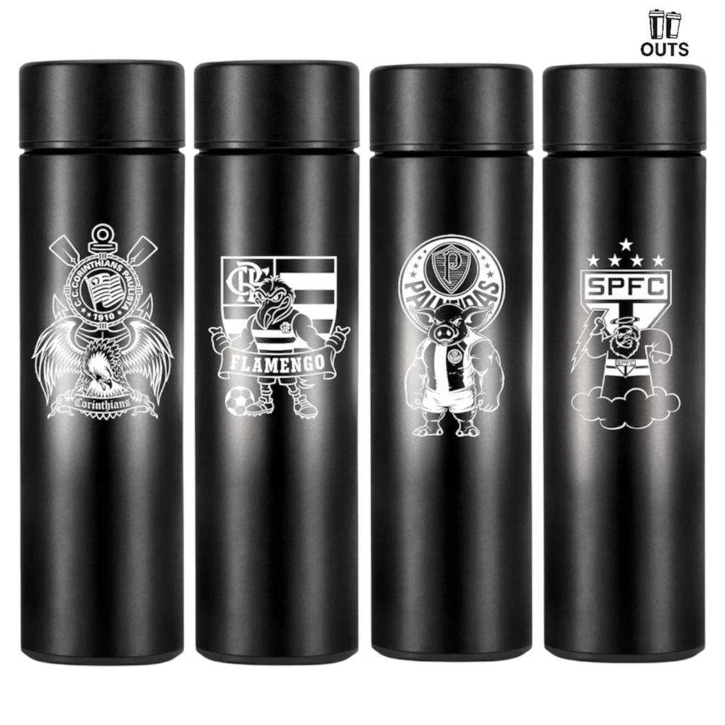 Garrafa Térmica Inteligente Termômetro Led Digital Para Monitorar Temperatura 500ml Personalizada Times Brasileiros em Oferta na Shopee