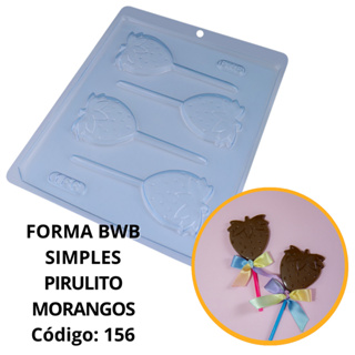 1~10 FORMA SIMPLES PIRULITO MORANGOS- CÓD.:156 - (1D) EM ACETATO BWB PARA BOMBOM, DOCES DE CHOCOLATE E CONFEITARIA. em Oferta na Shopee