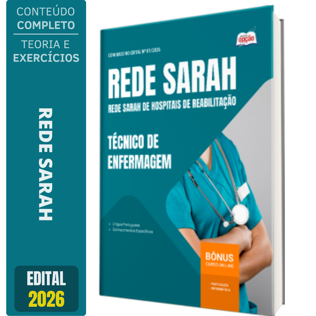 Apostila Rede SARAH de Hospitais 2026 - Técnico de Enfermagem em Oferta na Shopee