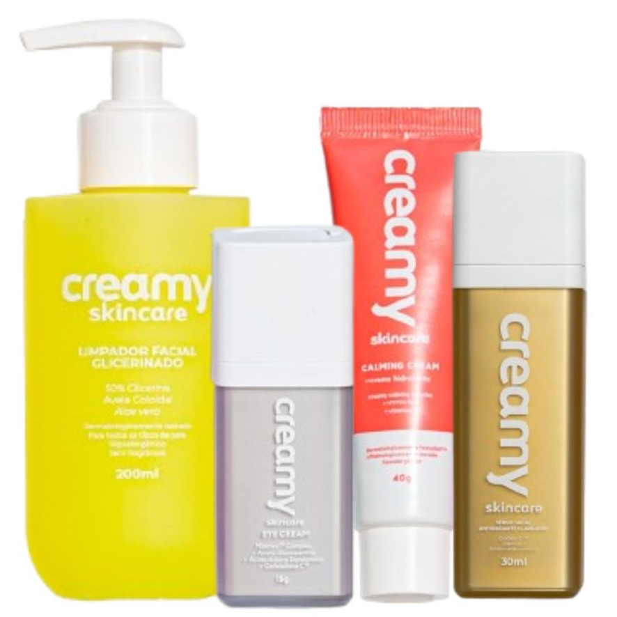 Rotina para Pele Madura - Glicerinado, Gold, Calming, Protetor FPS 60, Eye Cream em Oferta na Shopee