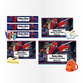 Kit 40 Etiquetas Rótulos auto-colante Escolares Identificação Homem aranha em Oferta na Shopee
