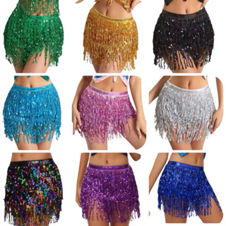 Saia Feminina Paetê Carnaval Festa Franja Dança Ventre Tamanho Único em Oferta na Shopee