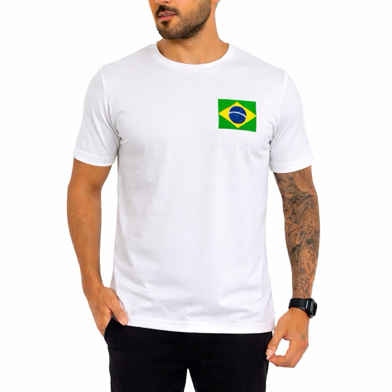 Camiseta Estampada Brasil HEXA Masculina Feminina 100% algodão Seleção Brasileira Copa Mundo