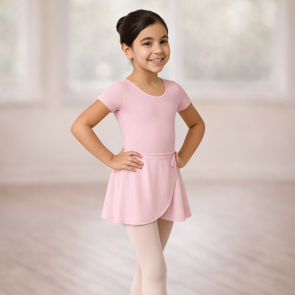 KIT Ballet Collant Manga Curta + Saia Transpassada (envio imediato) Body Balé Jazz Uniforme em Oferta na Shopee