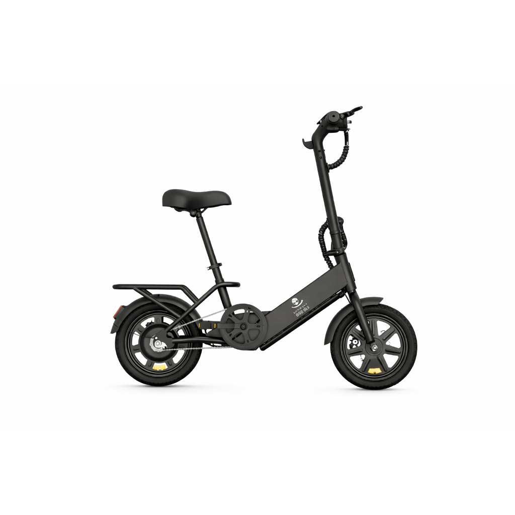 Bicicleta Elétrica Dobrável 350W 42V 7.8Ah | Até 32 km/h | Autonomia 25 km Preto Farol E Display LED Suporta Ate 120kg