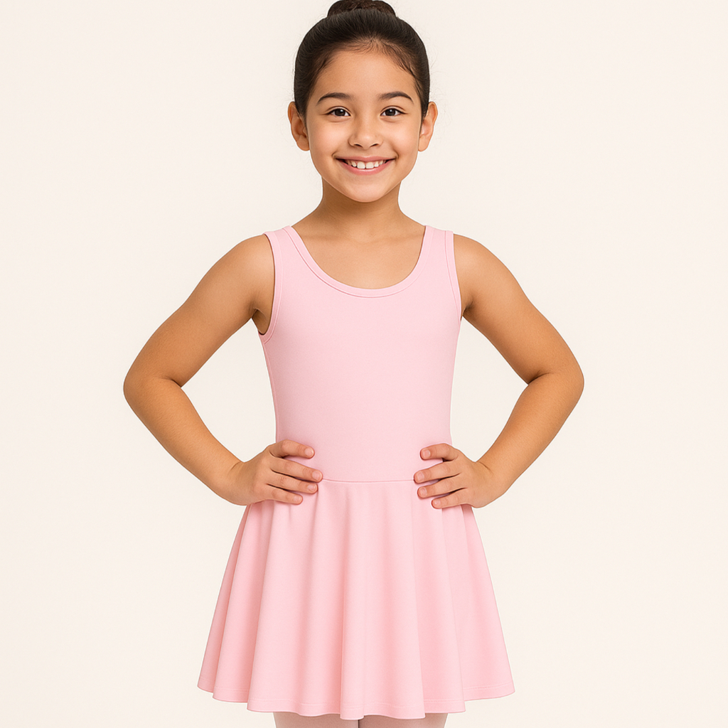 Conjunto collant body Regata com saia fixa (embutida) Ballet Bale Dança Baby Class Jazz - Rosa e Preto - Tam 2 a 16 em Oferta na Shopee