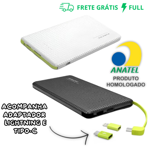 CARREGADOR PORTÁTIL POWER BANK UNIVERSAL 10.000MAH E 5.000MAH