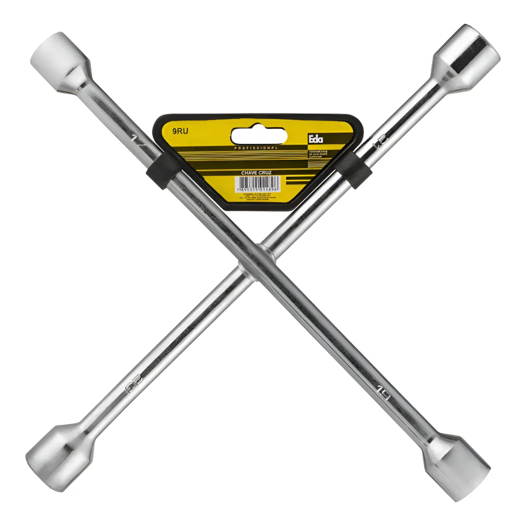 Chave De Roda Cruz 17x19x21x23mm Aço Cromado 4 Bocas 9RU EDA