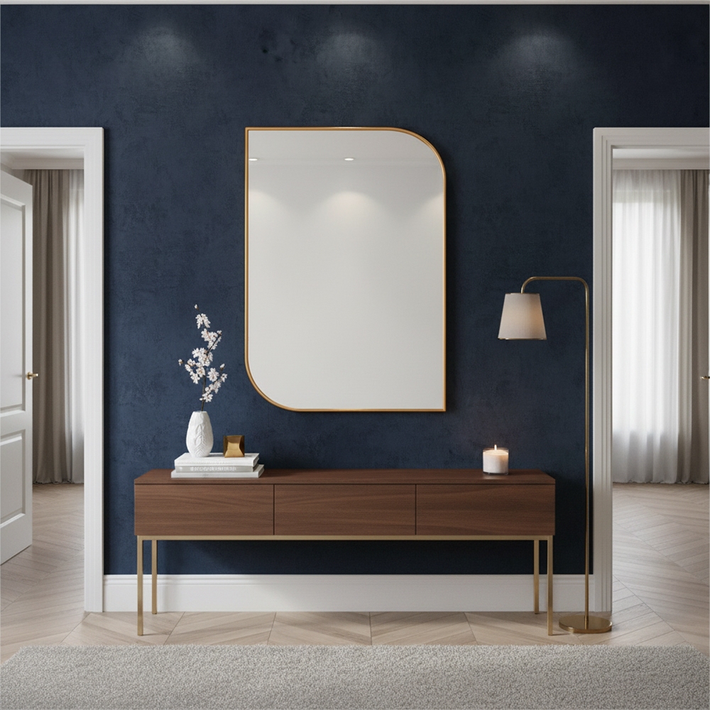 ESPELHO DECORATIVO RETANGULAR ASSIMÉTRICO 73x53 cm em Oferta na Shopee