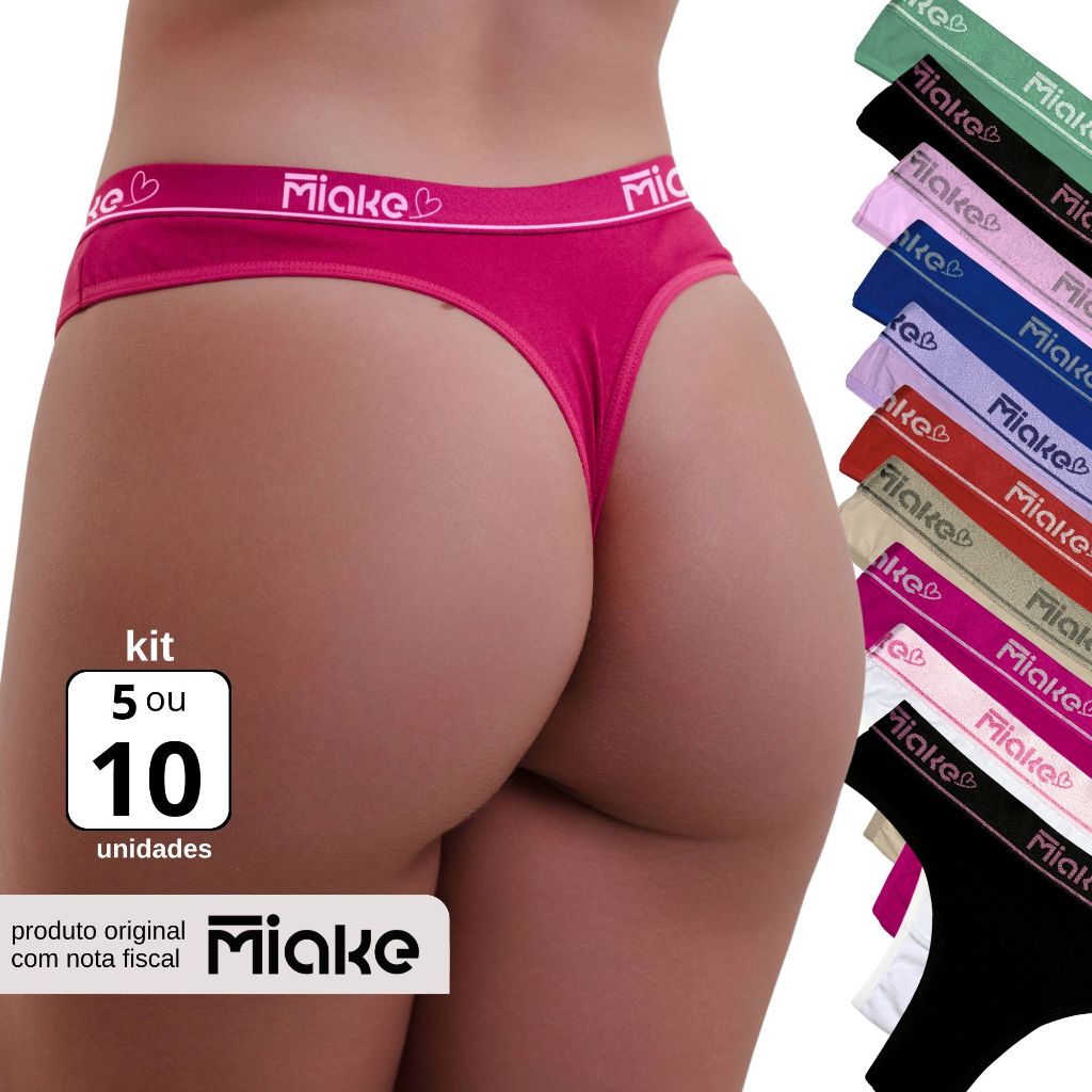 Kit Calcinhas Cós Alto Algodão Fio Dental Cintura Alta Conforto Feminina