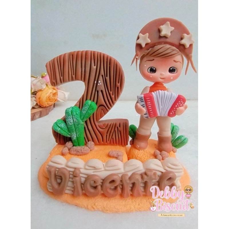 Vela Cangaceiro em Biscuit/ Vela De Aniversário Cangaceiro/ Vela Sertão/ Festa do Cangaceiro/  Festa do Sertão
