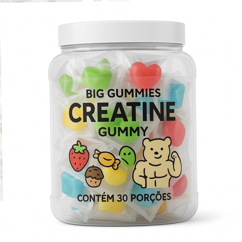 Creatina Monohidratada Gummy 60und Zero Açúcar sabores variados 100% qualidade
